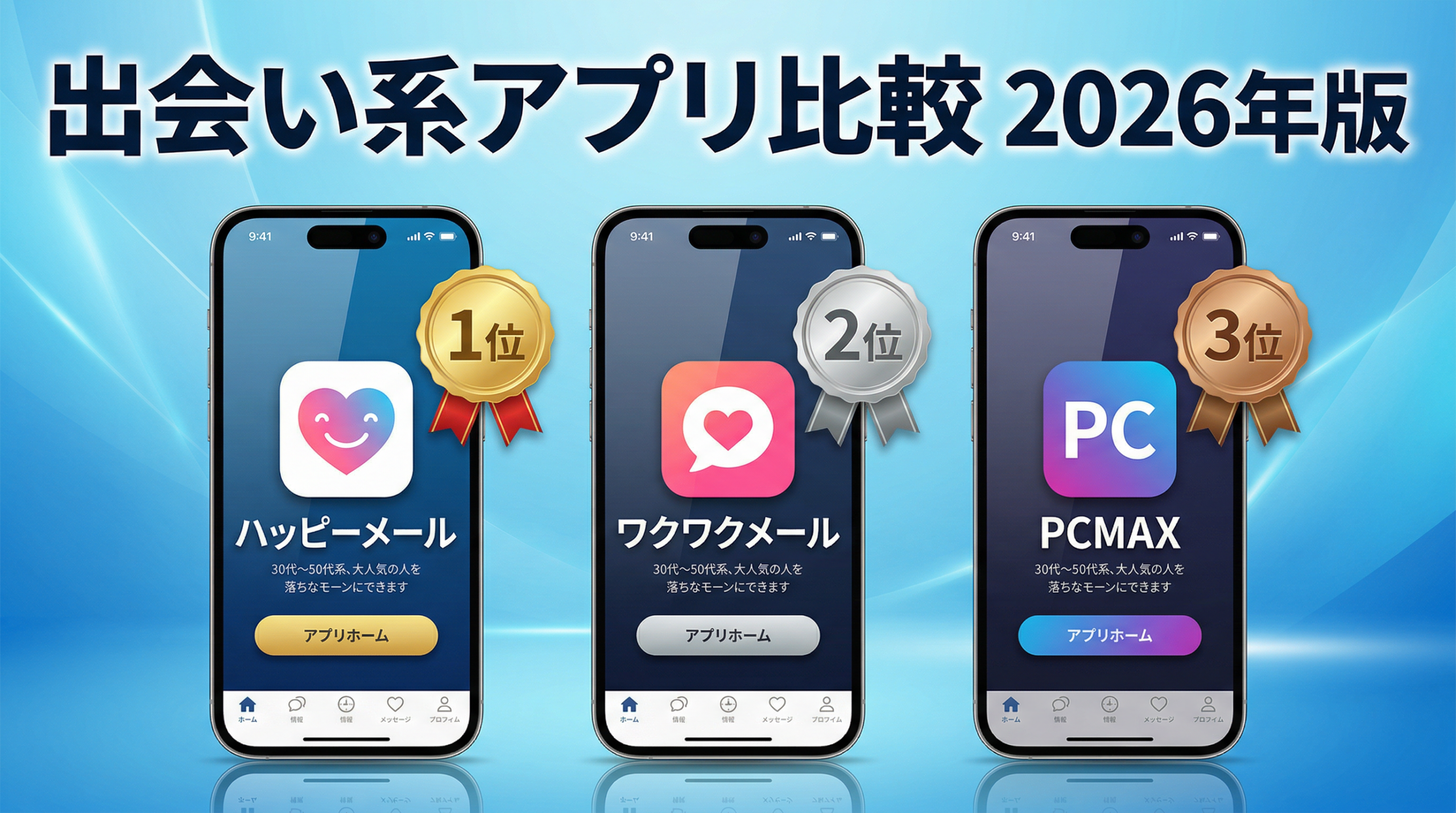 出会い系アプリ 比較 30代50代 おすすめ 2026年版